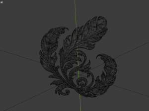 Feather decor set wall panel 11 Modelo 3D