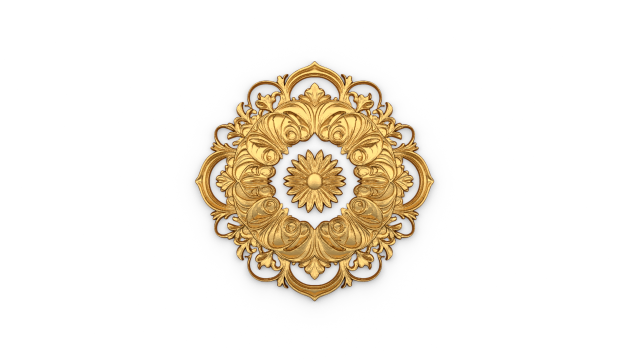 Rosette decorative ceiling medallion 02 3D Model .c4d .max .obj .3ds .fbx .stl .blend 
