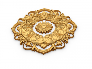 Rosette decorative ceiling medallion 02 3D Model