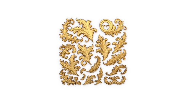 Acanthus Leaves Collection-01 3D Model .c4d .max .obj .3ds .fbx .stl .blend 