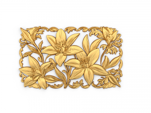 Mural flowers decor set wall panel 01 3D 모델
