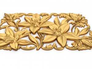 Mural flowers decor set wall panel 01 Model 3D