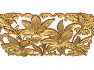Mural flowers decor set wall panel 01 3D Model