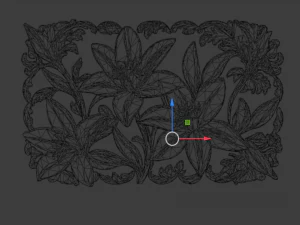 Mural flowers decor set wall panel 01 3D Model