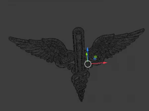 Relief Caduceus carved 01 3D Model