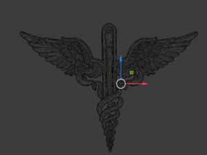 Relief Caduceus carved 01 3D-Modell