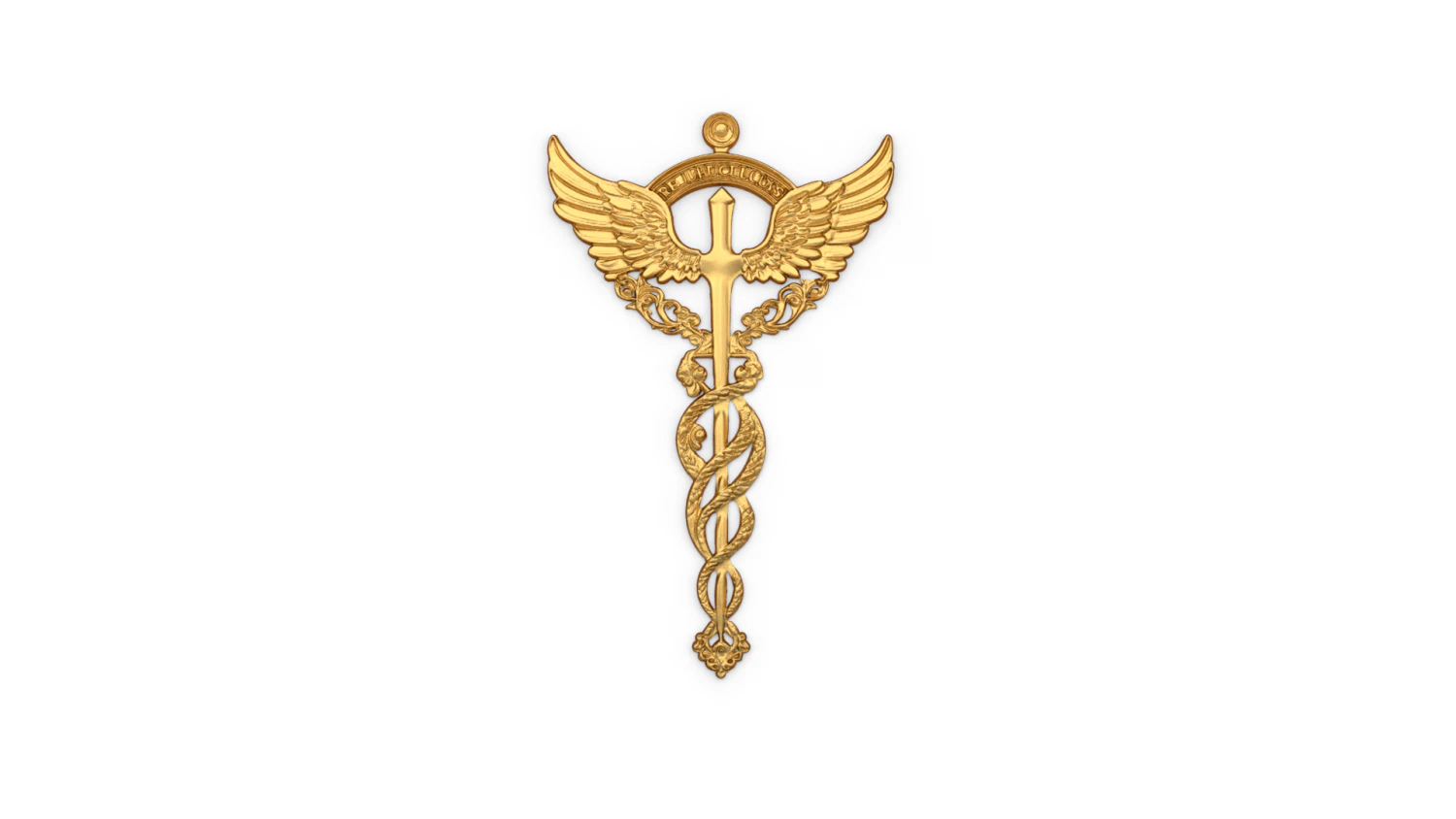 Relief Caduceus carved 02 3D Model .c4d .max .obj .3ds .fbx .stl .blend