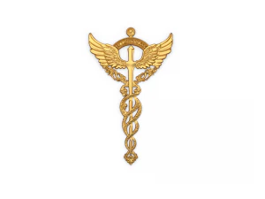 Caduceu em relevo esculpido 02 Modelo 3D