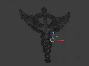 Relief Caduceus carved 02 3D Model