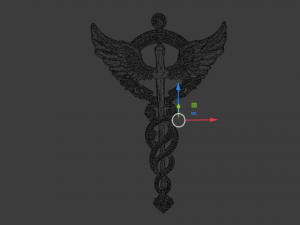 Relief Caduceus carved 02 Model 3D