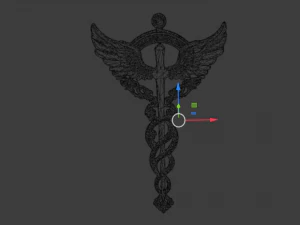Relief Caduceus carved 02 3D Model