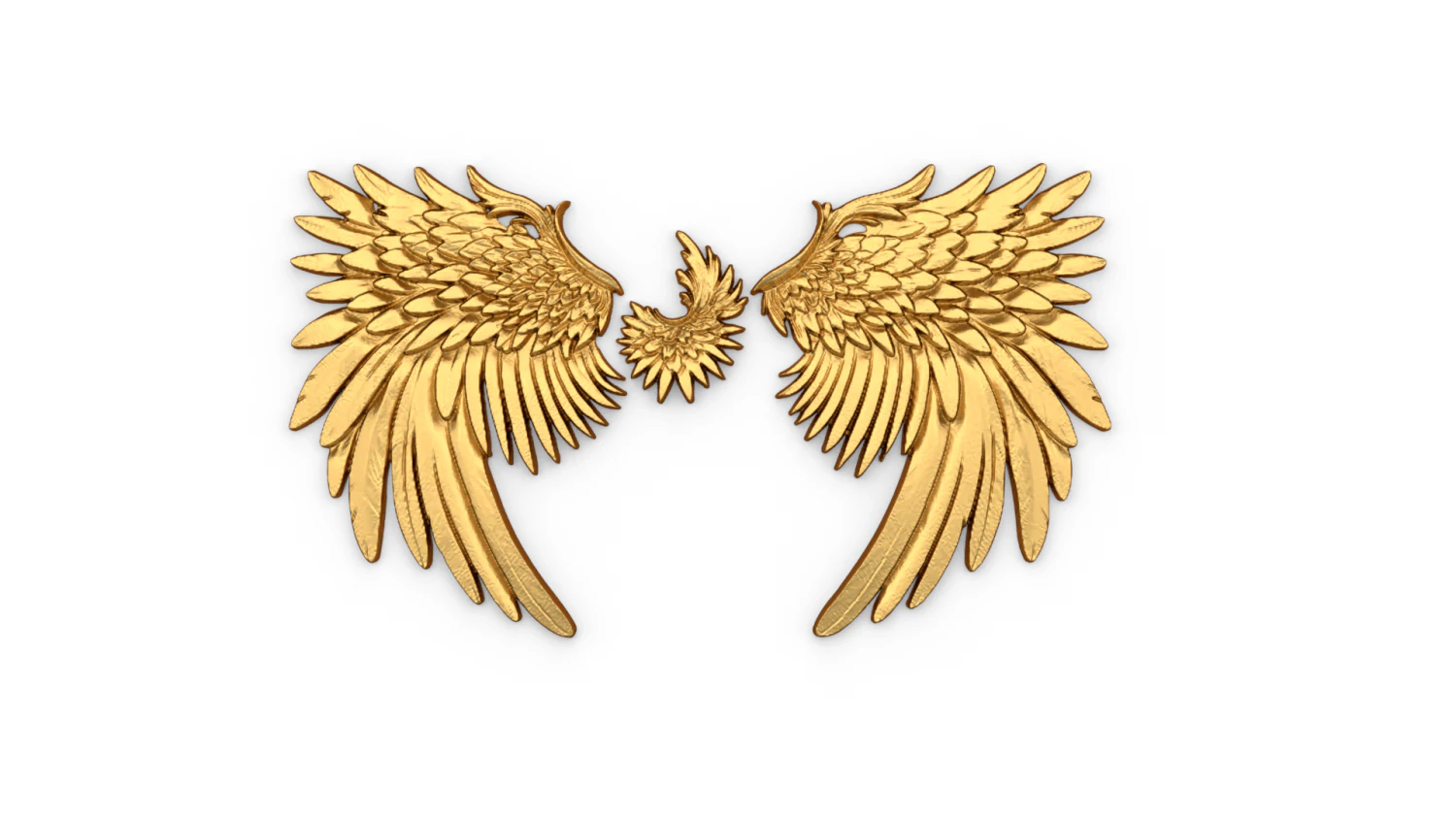 Wings Printable carved decor 07 3D Model .c4d .max .obj .3ds .fbx .stl .blend