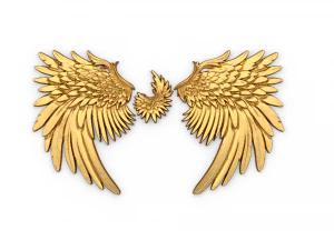 翼 印刷可能な彫刻装飾 07 3Dモデル