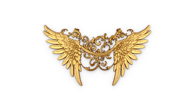 Wings Printable carved decor 08 3D Model .c4d .max .obj .3ds .fbx .stl .blend 