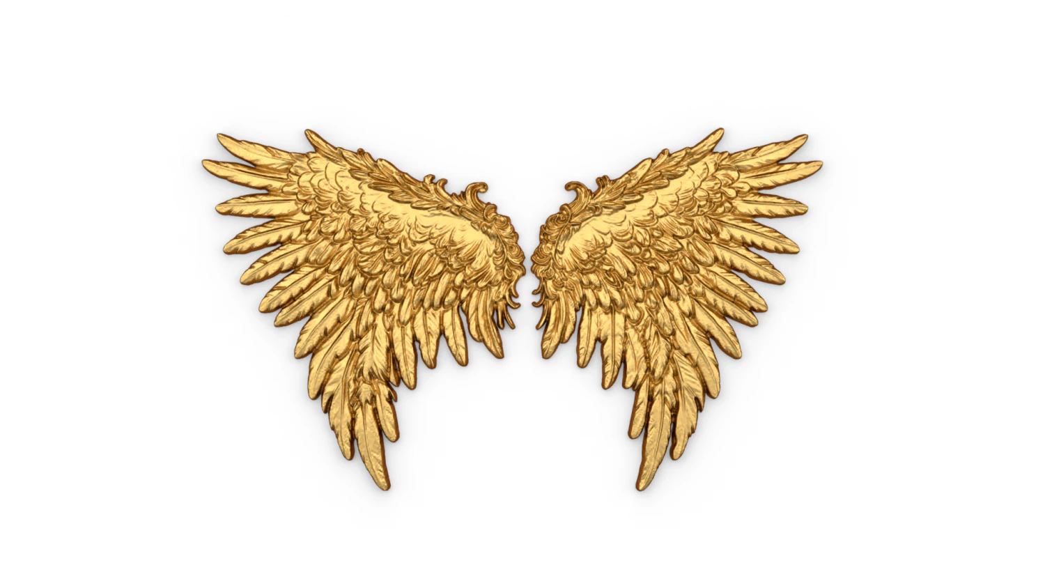 Wings Printable carved decor 11 3D Model .c4d .max .obj .3ds .fbx .stl .blend 
