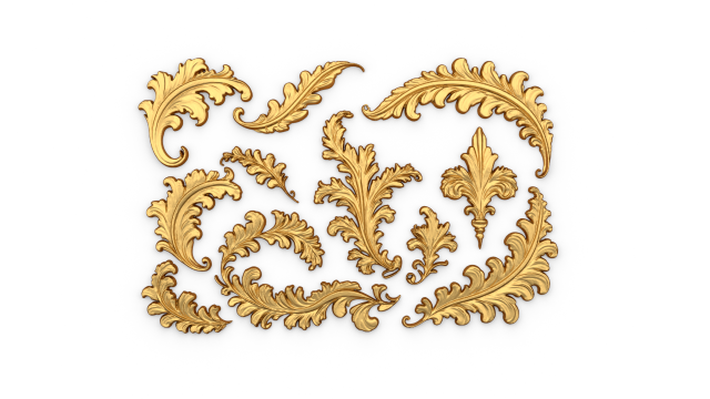 Acanthus Leaves Collection-03 3D Model .c4d .max .obj .3ds .fbx .stl .blend 