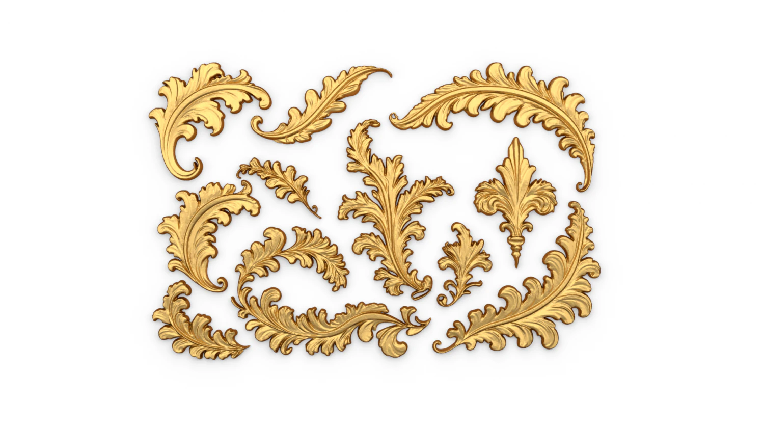 Acanthus Leaves Collection-03 3D Model .c4d .max .obj .3ds .fbx .stl .blend