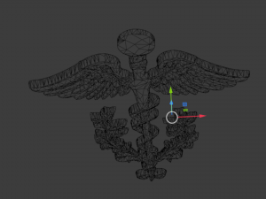 Relief Caduceus carved 03 3D Model
