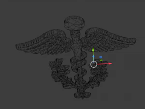 Relief Caduceus carved 03 3D Model