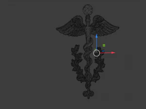 Relief Caduceus carved 03 3D Model
