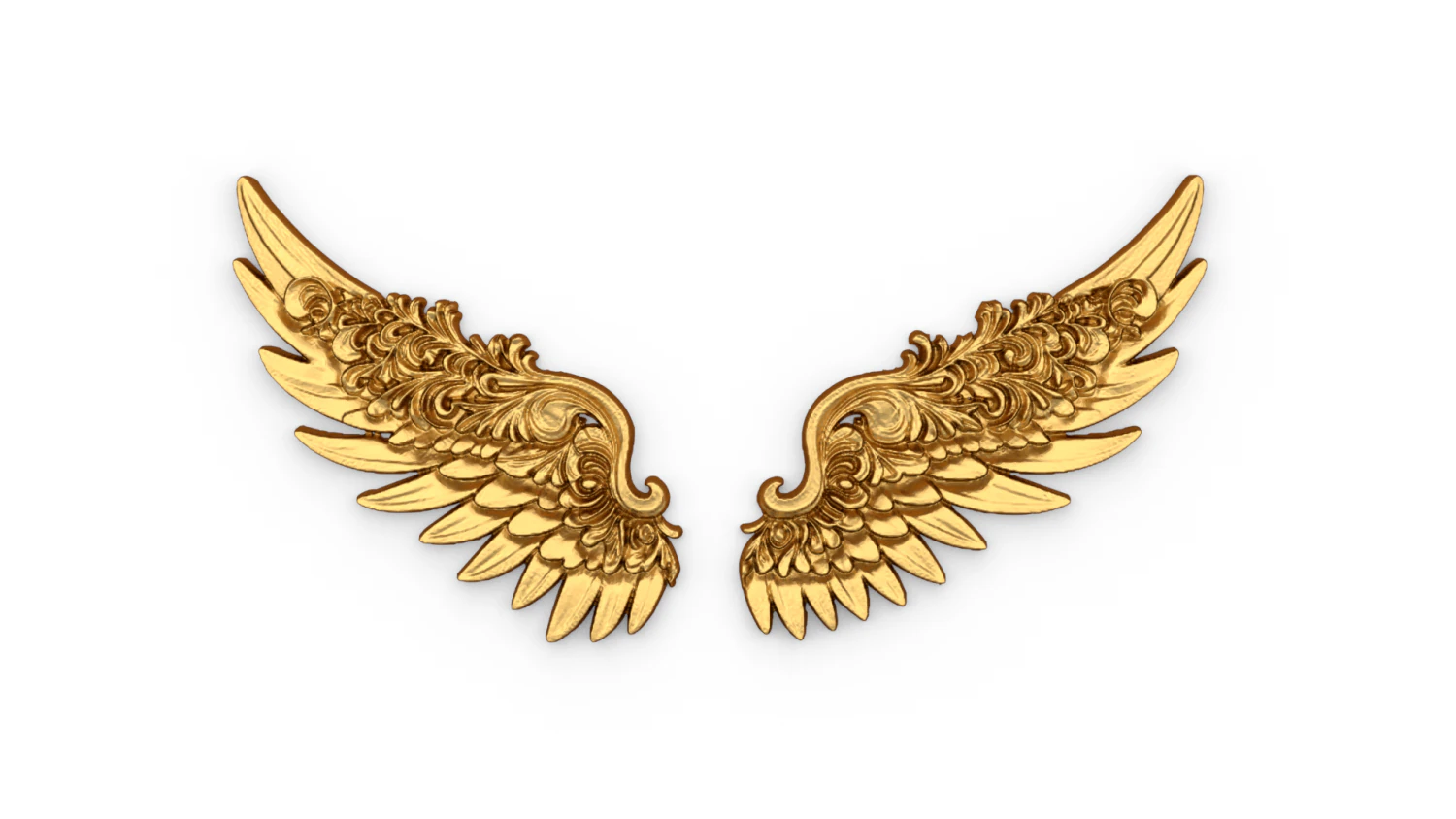 Wings Printable carved decor 12 3D Model .c4d .max .obj .3ds .fbx .stl .blend