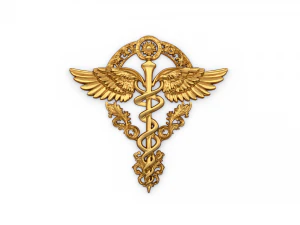 Caduceu em relevo esculpido 04 Modelo 3D