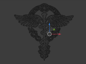 Relief Caduceus carved 04 3D Model