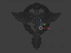 Relief Caduceus carved 04 3D Model