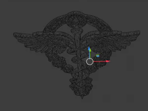 Relief Caduceus carved 04 3D Model