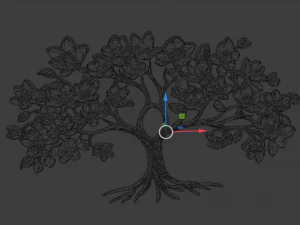 Mural tree decor set ornament 04 3D Model