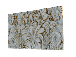 Mural flowers decor set wall panel 02 3D मॉडल