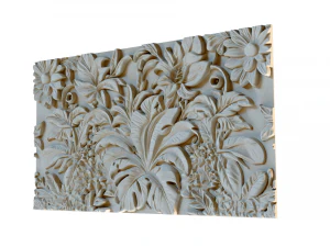 Mural flowers decor set wall panel 02 3D Model