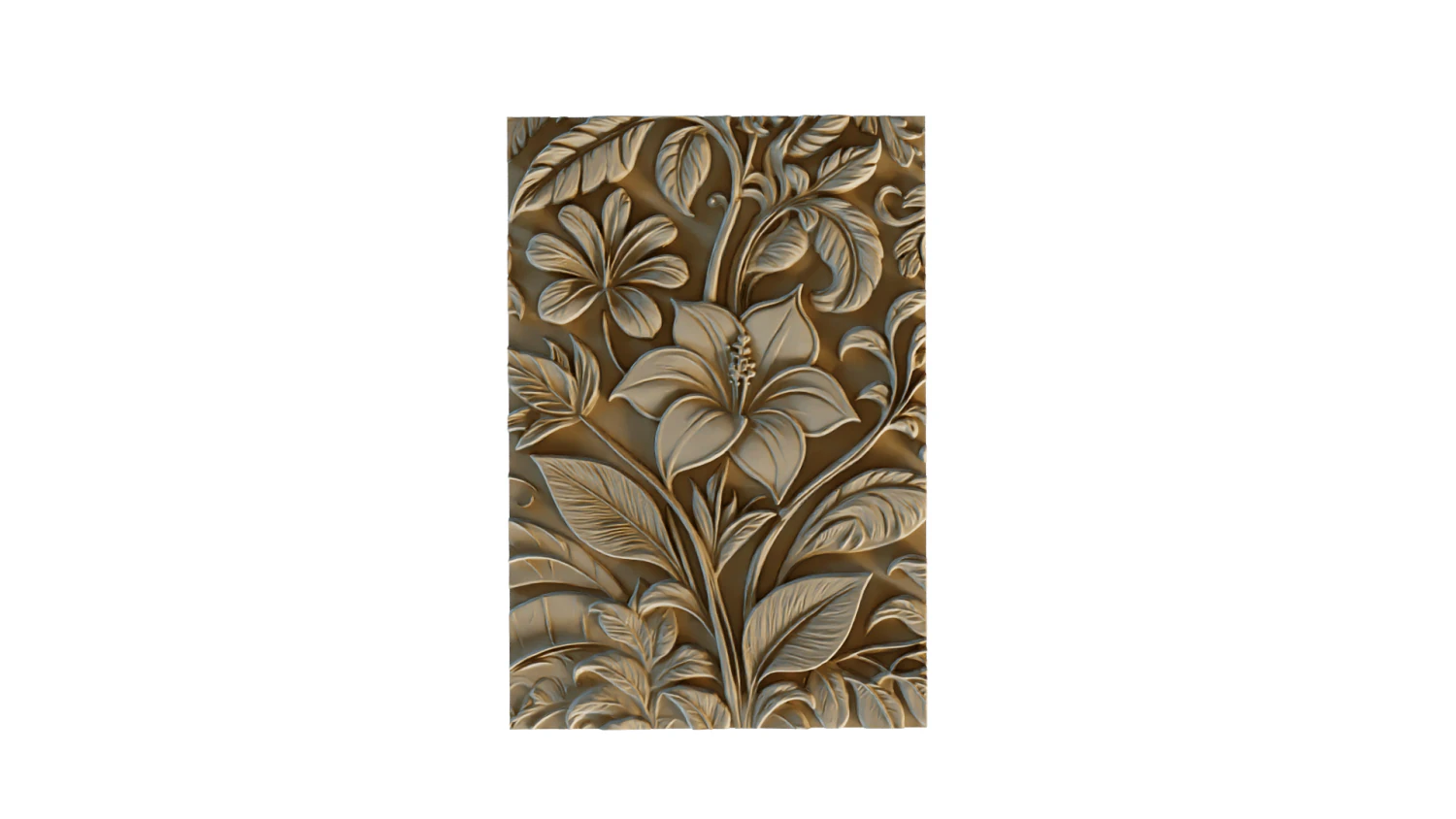Mural flowers decor set wall panel 03 3D Model .c4d .max .obj .3ds .fbx .stl .blend