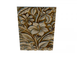 Mural flowers decor set wall panel 03 3D Model