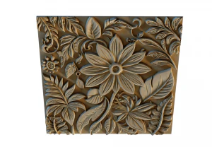 Mural flowers decor set wall panel 04 3D Model
