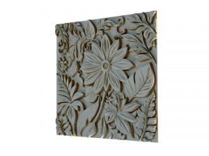 Mural flowers decor set wall panel 04 3D Модель