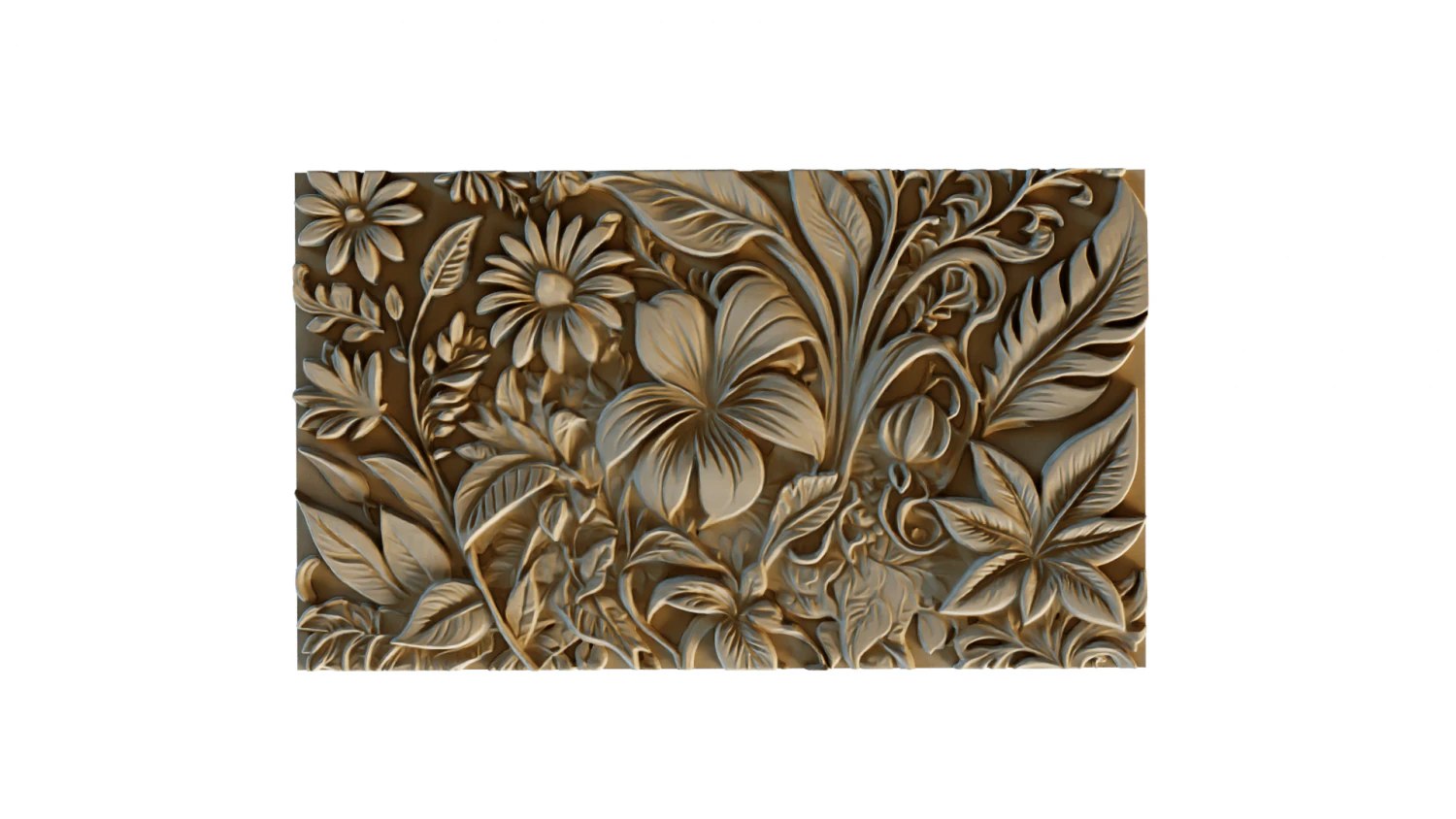 Mural flowers decor set wall panel 05 3D Model .c4d .max .obj .3ds .fbx .stl .blend