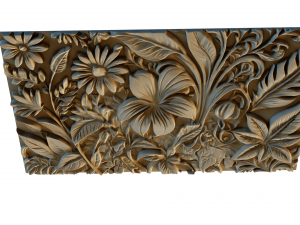 Mural flowers decor set wall panel 05 3D-Modell