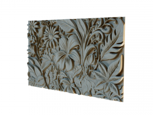 Mural flowers decor set wall panel 05 3D-Modell