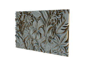 Mural flowers decor set wall panel 05 3D Model