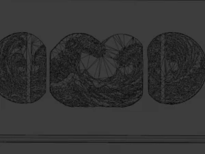 Mural decor set wall panel 30 3D Model