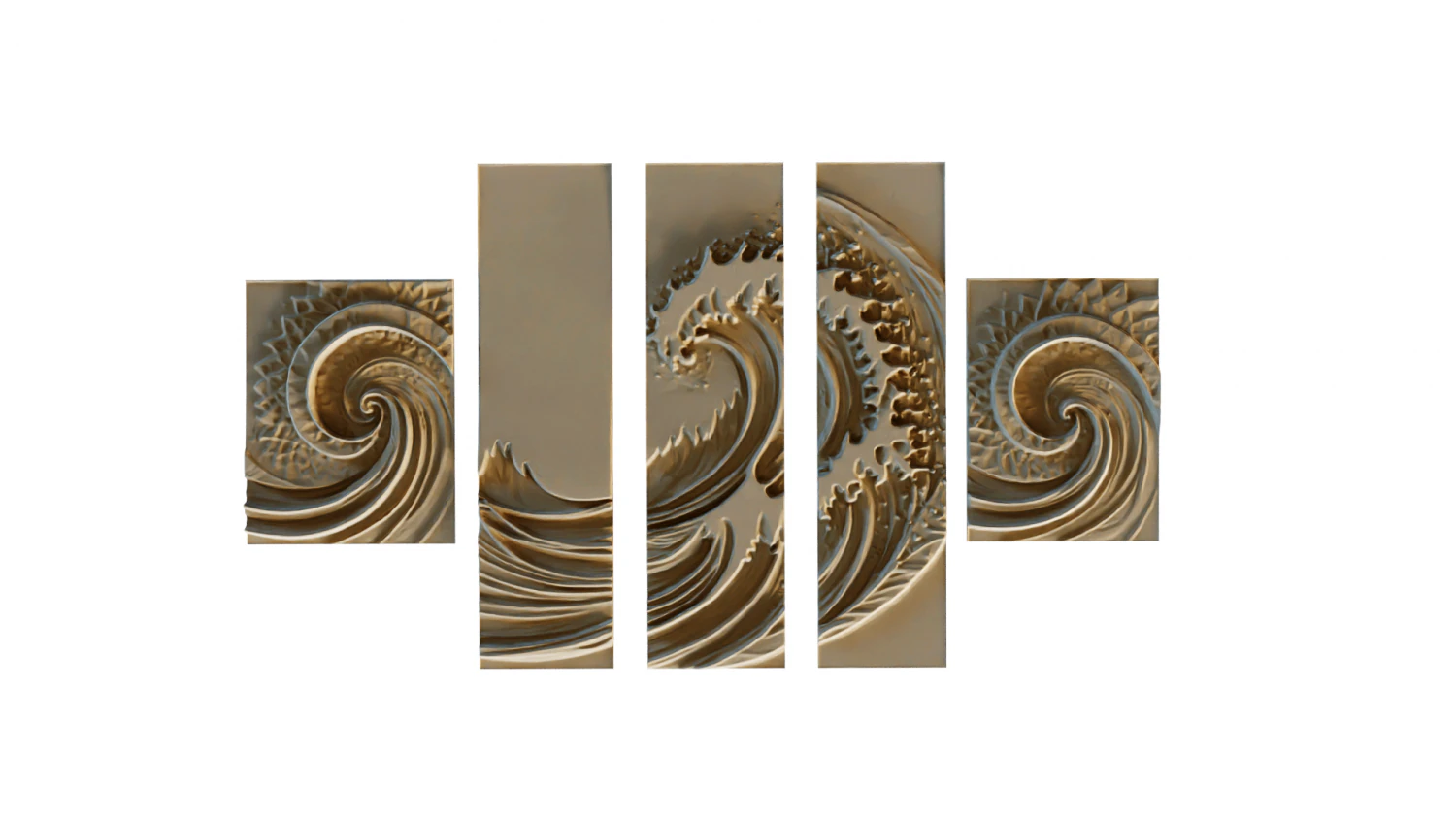 Mural decor set wall panel 32 3D Model .c4d .max .obj .3ds .fbx .stl .blend