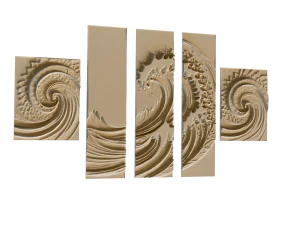 Mural decor set wall panel 32 3D Model