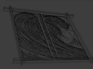 Mural decor set wall panel 33 3D Model