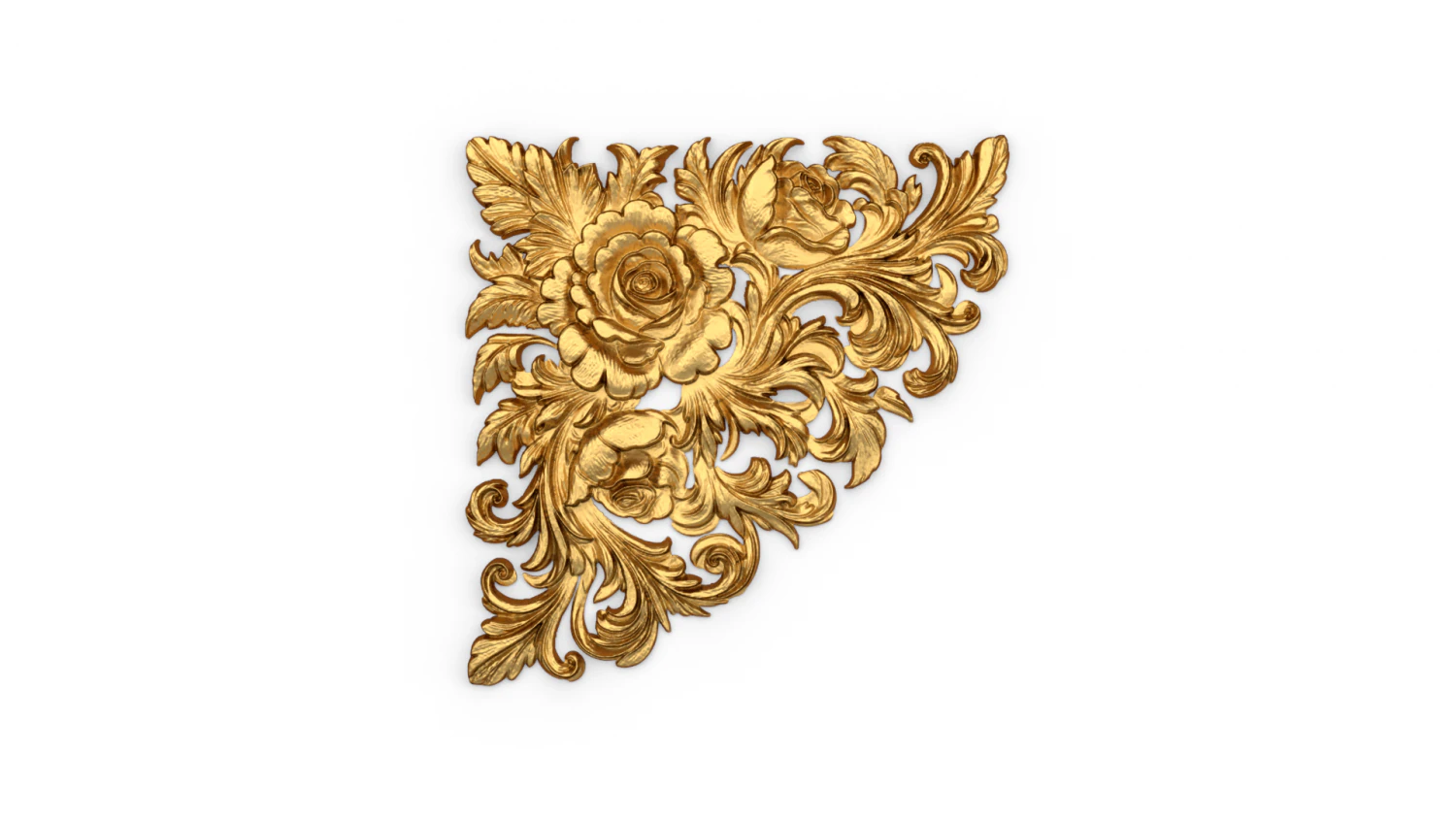 Classic carved corner decor ornament 374 3D Model .c4d .max .obj .3ds .fbx .stl .blend 