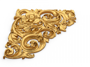 Classic carved corner decor ornament 375 Modello 3D
