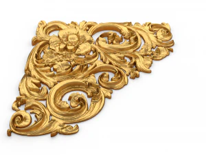 Classic carved corner decor ornament 375 3D Model