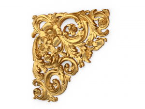 Classic carved corner decor ornament 375 Modello 3D