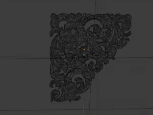 Classic carved corner decor ornament 375 3D Model