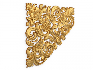 Classic carved corner decor ornament 376 3D-Modell